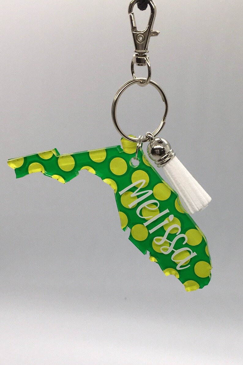 Personalized Florida Key Chain Florida Florida keychain Etsy