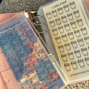 Spar-Tracker Über 20 zur Auswahl, Spar-Tracker, Geldspar-Challenge, laminiert, wiederverwendbar, umweltfreundlich, hilft beim Sparen, Geldbörse