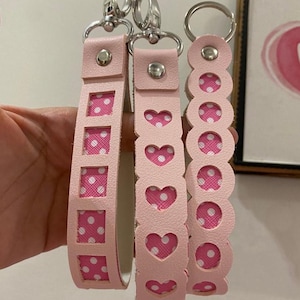 Archivos de corte de llaveros de pulseras sin costura 3 diseños SVG, pdf, png, dxf para cricut, brother scan n' cut, siser y silueta para cuero sintético