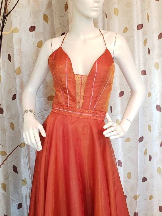 Amber Gold Sunset Color Open Back Dress. Great for Prom, Grad or Any Other  Special Occasion. - Etsy