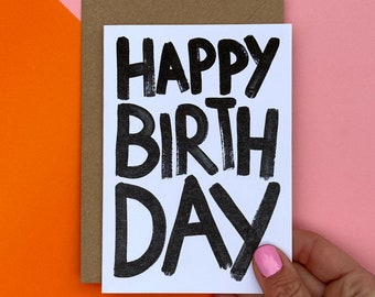 Happy Birthday Card / Birthday Card / Cool birthday Card / Risoprint  Card / Greeting Card / Risograph card /