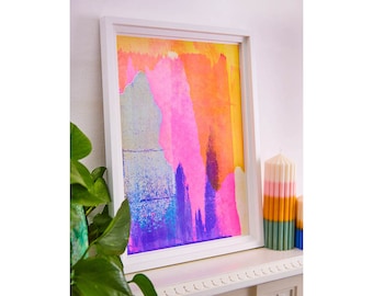 Abstract Art Print / Abstract Riso Print / Riso Art / Colourful Abstract Art Print / Abstract Art Print / Colourful Wall Art / Pink Abstract