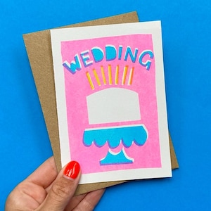 Hochzeitskarte | Glückwunschkarte | Hochzeit Gastkarte | Just Married Karte | Glücklich bis ans Ende | Brautpaar | Brautpaar | Riso Karte