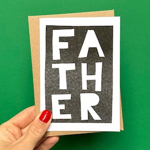 carte fête des pères | Carte simple pour papa | carte pour papa |  Carte de risographie | Cadeau fête des pères | carte postale pour lui | papa | Carte beau-père