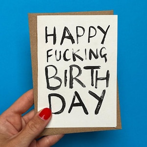 Happy F**king Birthday Card | Birthday Card for Him | Birthday Card for Her | Birthday Funny | Birthday Humour | Risograph Card