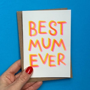 Beste Mutter aller Zeiten Karte | Schlichte Karte für Mama | Karte für Mama | Risograph Karte | Muttertagsgeschenk | Mama Karte | Stiefmutter Karte | Mama Geburtstag