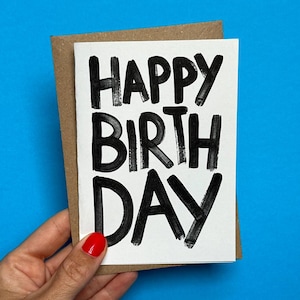 Happy Birthday Card | Birthday Card for Him | Birthday Card for Her | Birthday Simple Card | BirthdaySimple | Risograph Card | Handmade Card