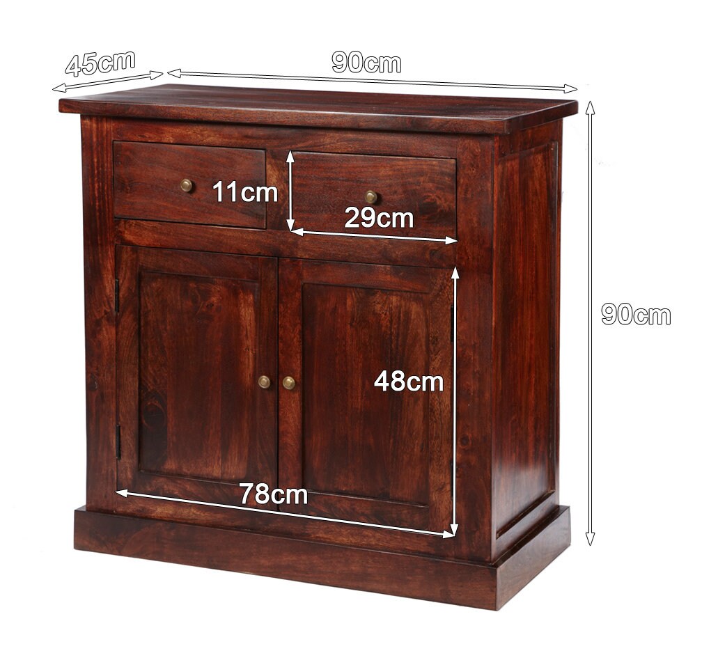 Medjol Dark Wood Small Sideboard - Etsy UK