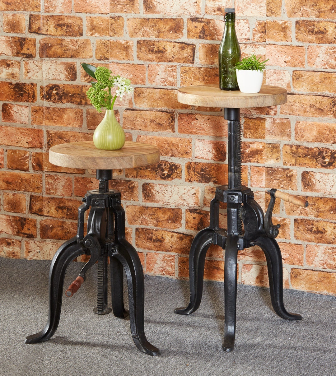 Austin Industrial Small Occasional Table - Adjustable - Etsy UK