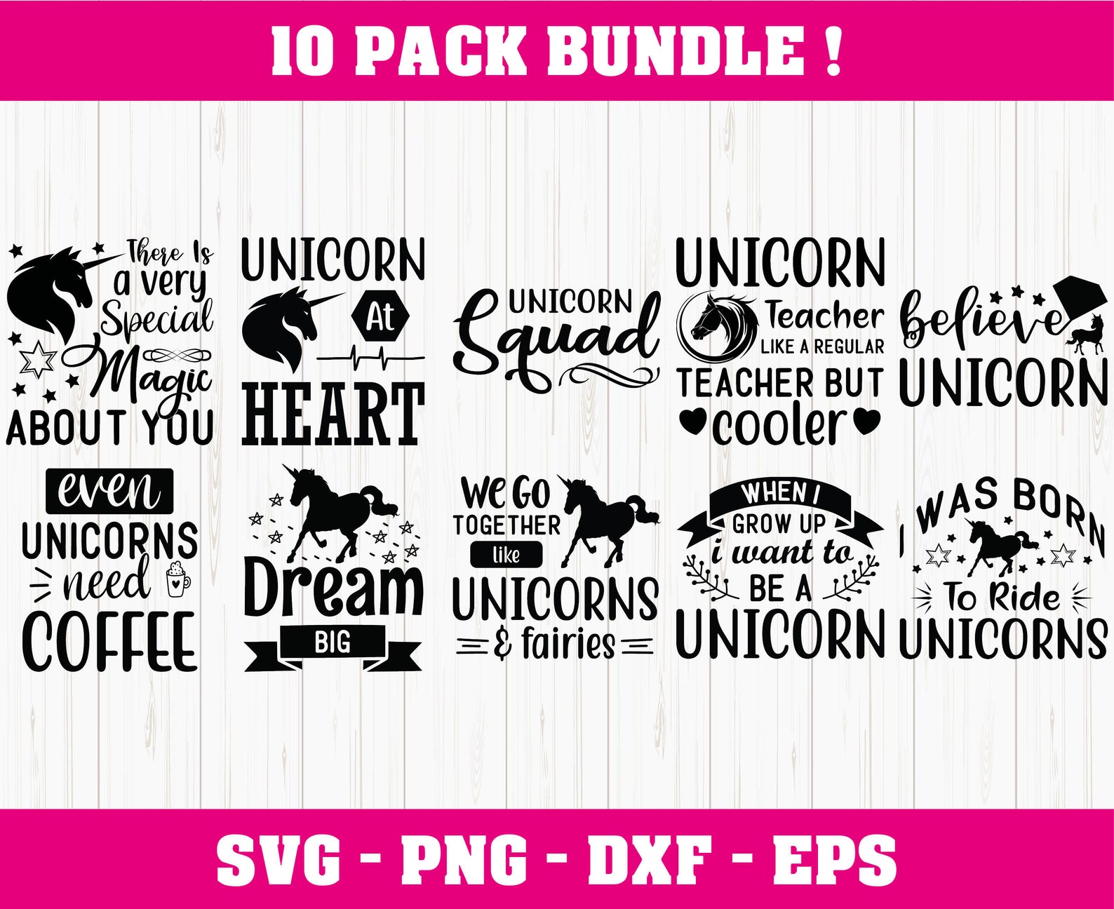 Unicorn Svg Bundle Unicorn Quote Svg Girl Svg Cute Unicorn | Etsy