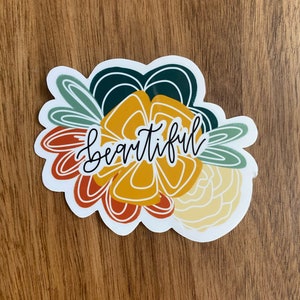 Wunderschöne - Blumen Affirmation Sticker
