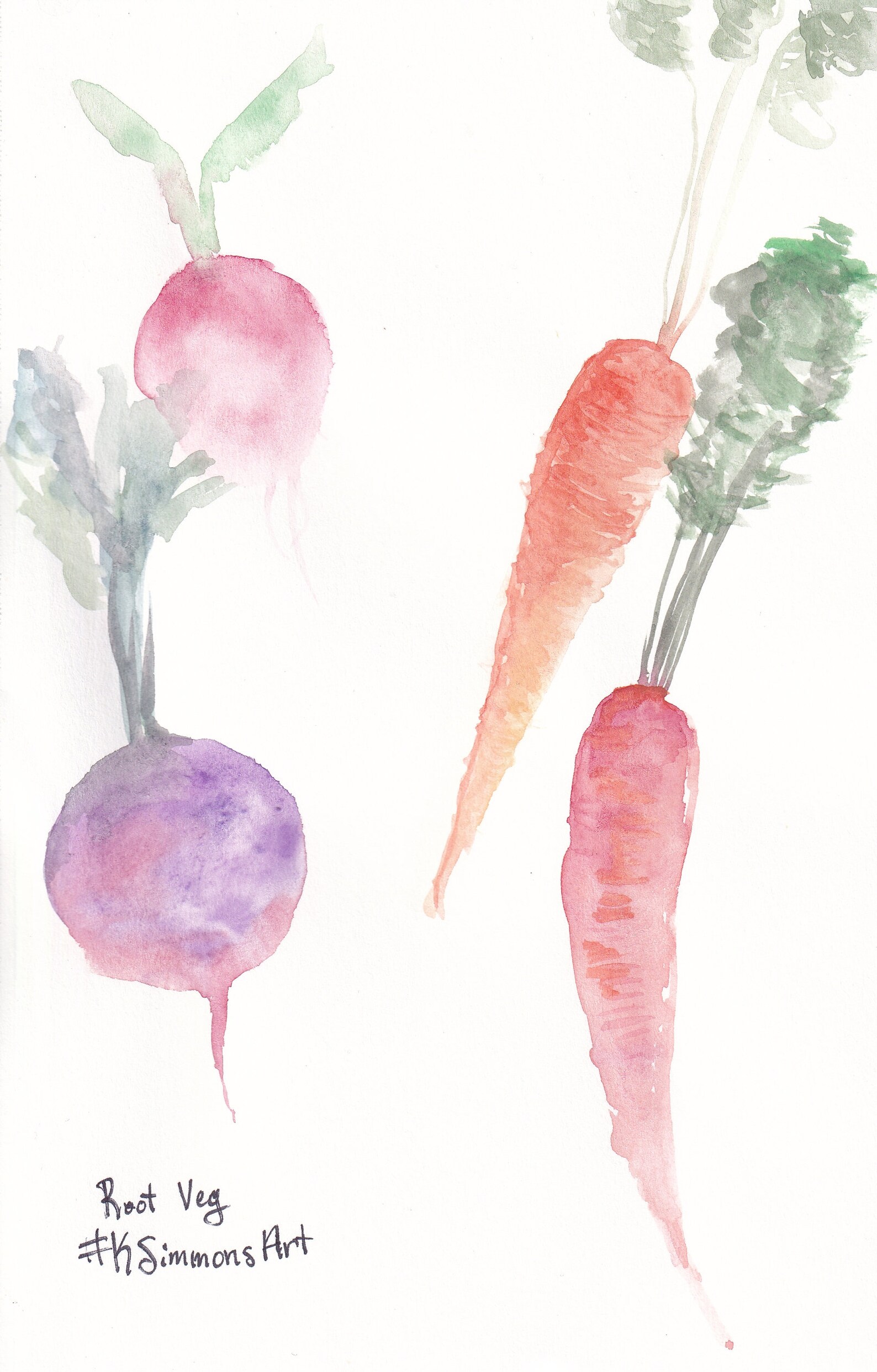 Root Vegetables in Watercolor Etsy