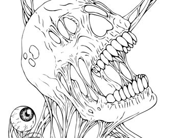 Download Horror Art Coloring Etsy