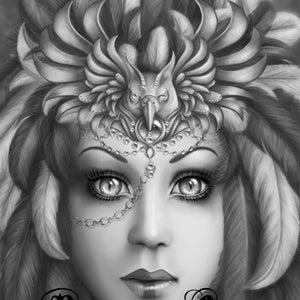 Bird of Paradise - Printable fantasy adult coloring grayscale page - DIGITAL DOWNLOAD - PDF file