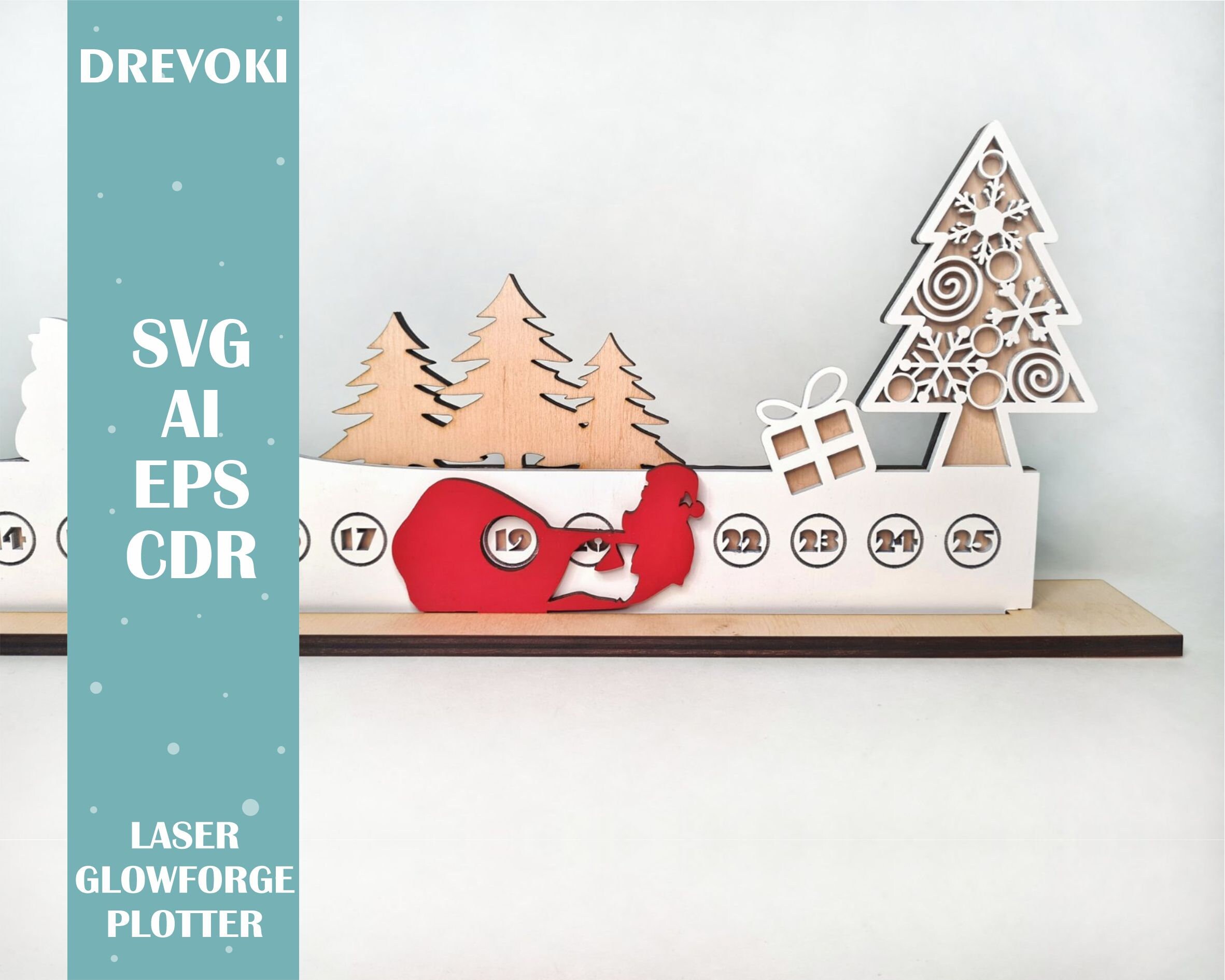 Advent calendar SVG svg file Christmas decor SVG Etsy