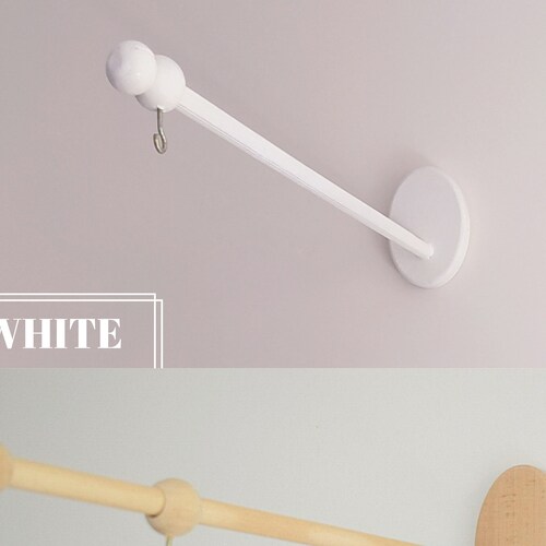 Adjustable Wall Mounted Wooden Mobile Crib Arm White Baby Etsy
