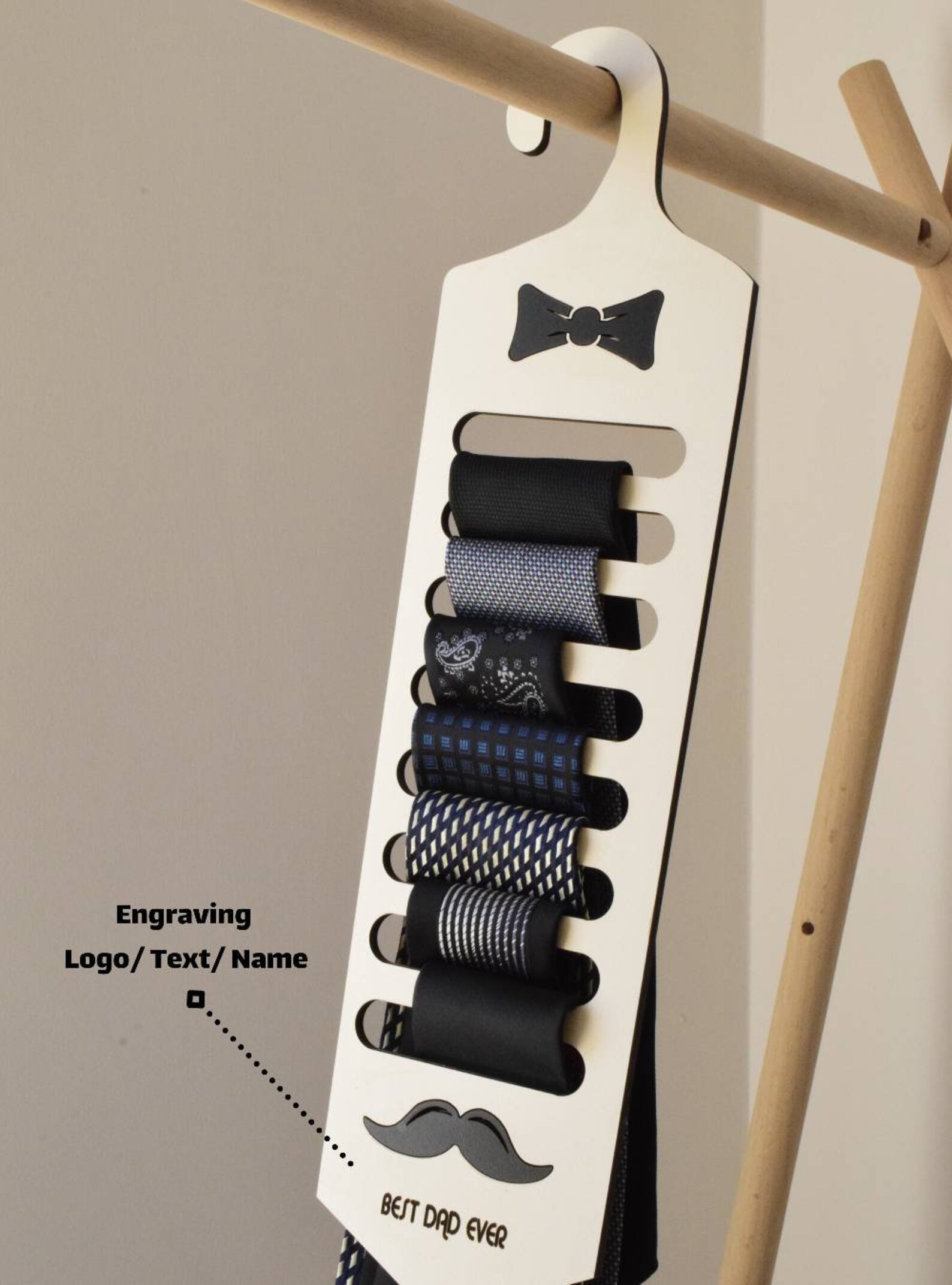 wooden tie box organizer