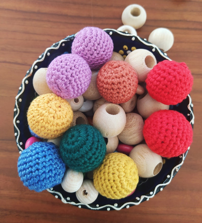 Baby Gift Cotton Beads Crochet Baby Balls 20 Pcs Preschool Knitted Balls Waldorf Pet Ball Toddler Activities Montessori Toys