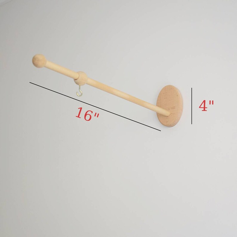 Adjustable Wall Mounted Wooden Mobile Crib Arm Baby Mobile Etsy