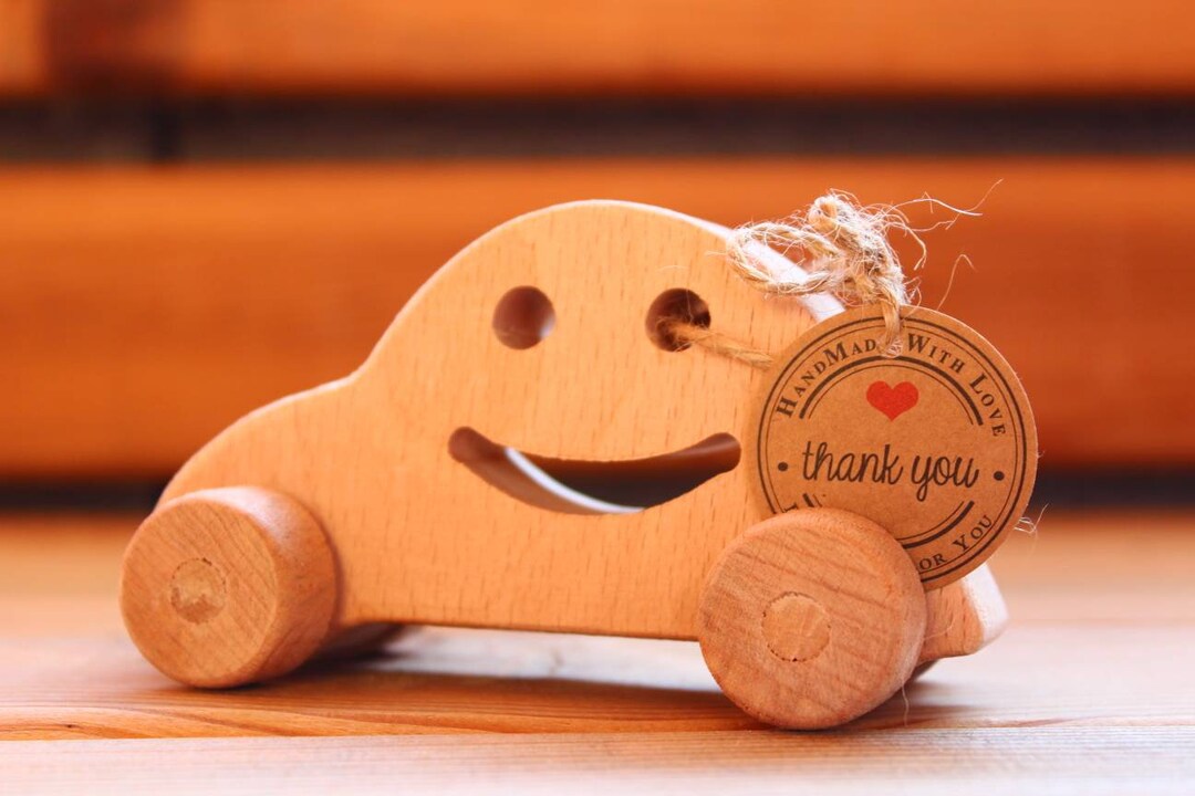 Wooden Toy Car, Wooden Car Push and Pull Toy for Baby Gift, Toddler Toy