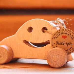 Wooden Toy Car, Wooden Car Push and Pull Toy for Baby Gift, Toddler Toy, Montessori Toys for Children, Baby Shower