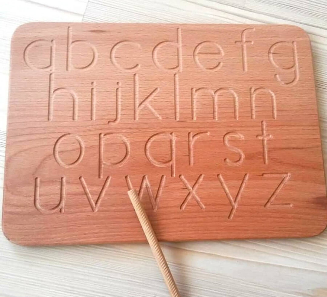 Montessori Alphabet Tracing Board, Uppercase Lowercase and Basic Shapes