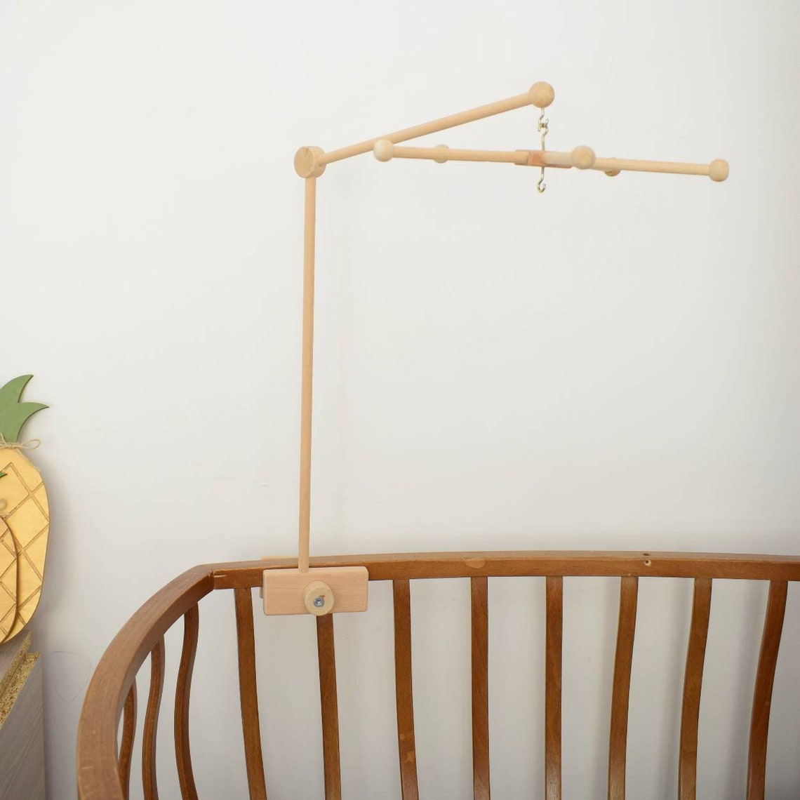 Cot Mobile Hanger Eco Natural Baby Mobile Hanger Baby Wooden Etsy