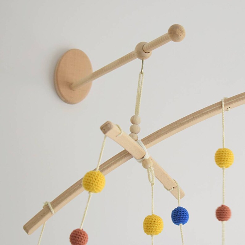 Adjustable Wall Mounted Wooden Mobile Crib Arm Baby Mobile Etsy