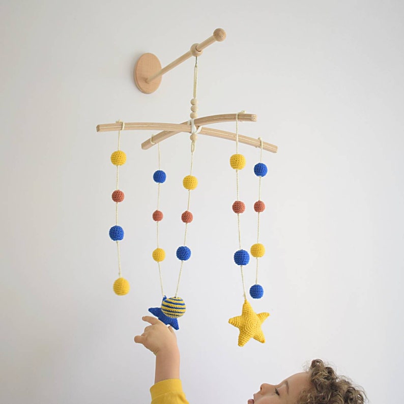 Adjustable Wall Mounted Wooden Mobile Crib Arm Baby Mobile Etsy
