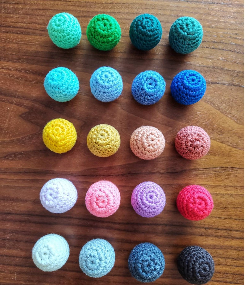 Baby Gift Cotton Beads Crochet Baby Balls 20 Pcs Preschool Knitted Balls Waldorf Pet Ball Toddler Activities Montessori Toys
