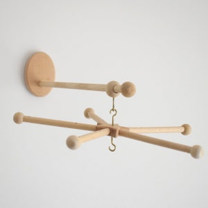 Wooden Mobile Hanger Set, Baby Mobile Hanger, Wooden Crib Mobile Holder, 5 Arms Wooden Mobile Frame, Nursery Mobile DIY Baby Mobile Holder