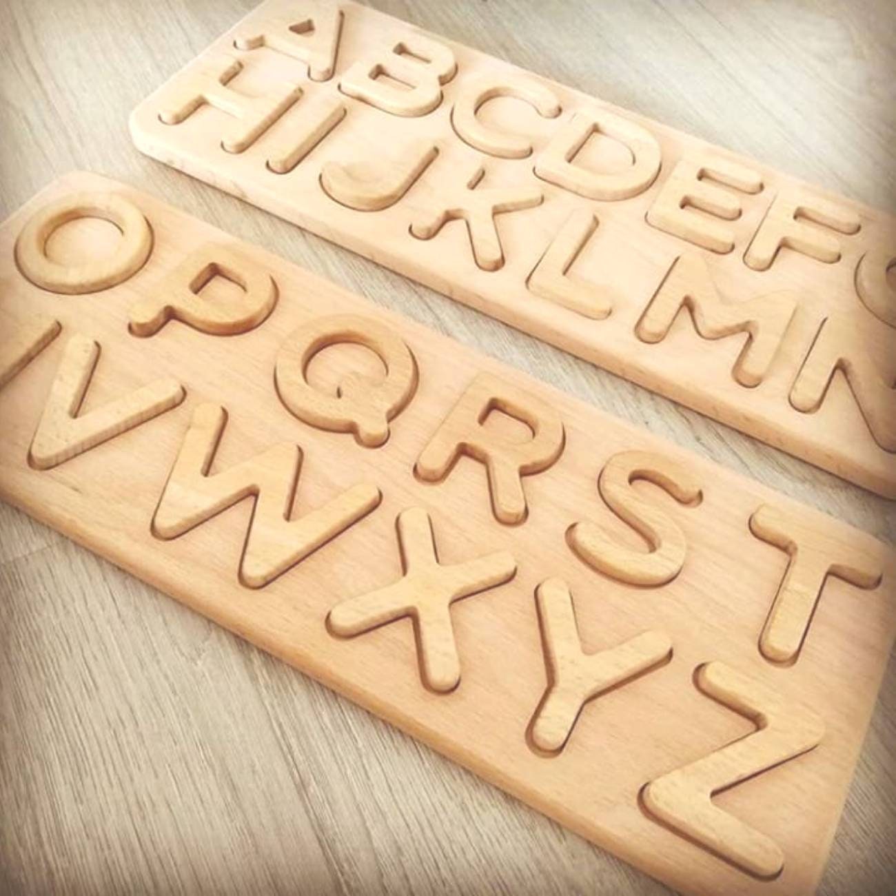 Wooden Alphabet Puzzle and Learning Number Puzzle Stand Set | Etsy