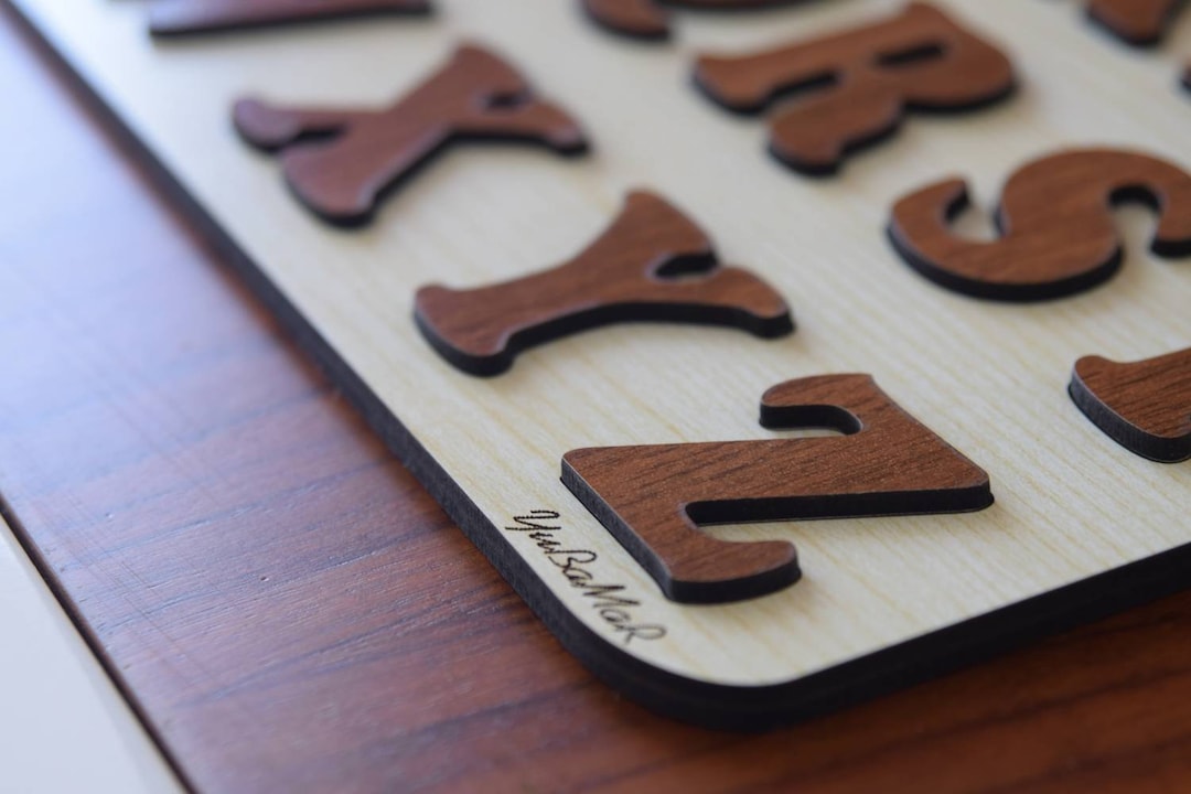 Puzzled Letters Alphabet Puzzle, ABC Upper Case Letters, Wooden Alphabet Puzzle ...