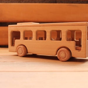 Großer Schulbus aus Holz, Baby Lernspielzeug, Montessori Spielzeug, Baby Shower Geschenk, Wandrof Spielzeug, Weihnachtsgeschenk