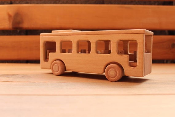 Buy Wooden Big School Bus Baby Learning Toy Montessori Toy Baby
