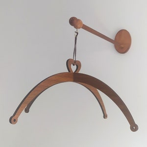 Baby Mobile Holder, Adjustable Wall Mounted Wooden Mobile Crib Arm, Baby Mobile Wall Wooden Hanger Arm, Heart Mobile Hanger