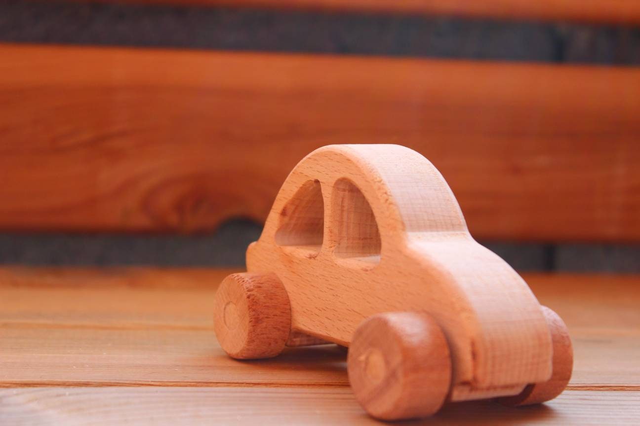 Wooden Toy Gift Box Set of 5 Beech Wood Cars Natural Etsy
