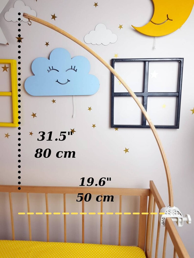 Baby Mobile Set Eco Natural Baby Mobile Holder Baby Wooden Etsy