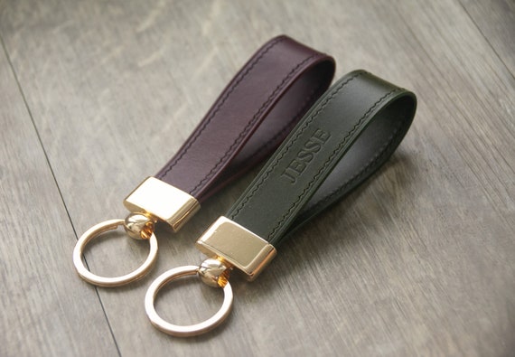 Custom Leather Keychains, personalized keychain, Gifts for mom, Anniversary gifts, gold foil and silver foil availiable
