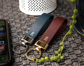 Porte-clé en cuir personnalisé, cadeau de mariage, porte-clé personnalisé, porte-clé personnalisé, cadeau du 3e anniversaire, cadeau d'anniversaire