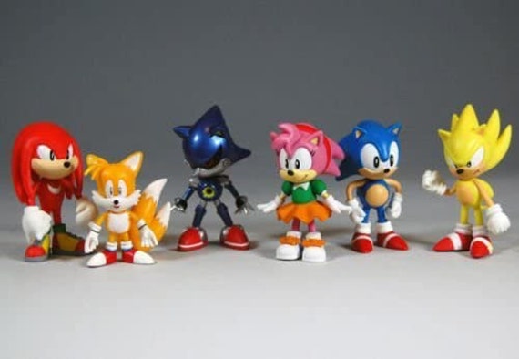 Sonic the Hedgehog Action Figures Cake Toppers, Cake Toppers, Decorations  or toys for kids, for Birthday Party Supplies Set,Sonic Figurines  Collection Play set of 6pcs