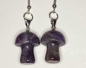 Amethyst Mushroom Earrings