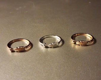 Open Copper Leaf Ring - Adjustable Fit, Nickel-Free