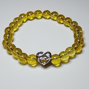 Sterling Silver/Citrine November Birthstone Beaded Bracelet