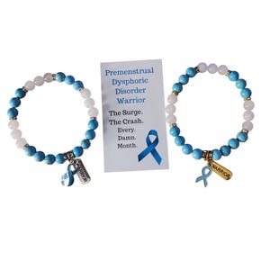 Premenstrual Dysphoric Disorder Awareness Beaded Bracelet, PMDD