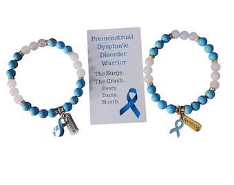 Premenstrual Dysphoric Disorder Awareness Beaded Bracelet, PMDD