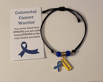 Colorectal Cancer Awareness Braided Waxed Cord Bracelet