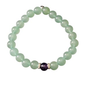 Green Aventurine with Amethyst Bracelet