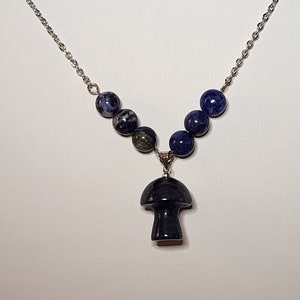 Sodalite Mushroom Necklace