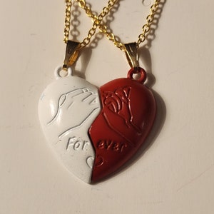 Magnetic Couples Heart Necklace, Distance Necklaces, His and Her necklaces